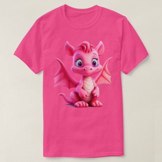 Kleine roze draak t-shirt (Design voorkant)