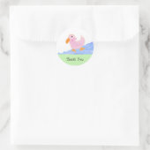 Kleine Roze Eend Bedankt Ronde Sticker (Tas)