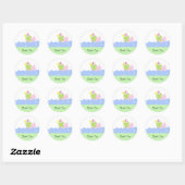 Kleine Roze Eend Bedankt Ronde Sticker (Vel)