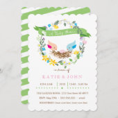 Kleine roze eieren  | Uitnodiging tot Baby shower  (Voorkant / Achterkant)