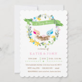 Kleine roze eieren  | Uitnodiging tot Baby shower  (Voorkant)