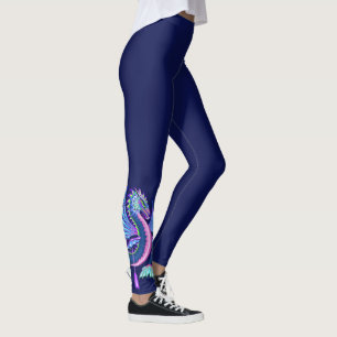 Kleine roze en blauwe waterdraak leggings