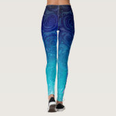 Kleine roze en blauwe waterdraak leggings (Achterkant)