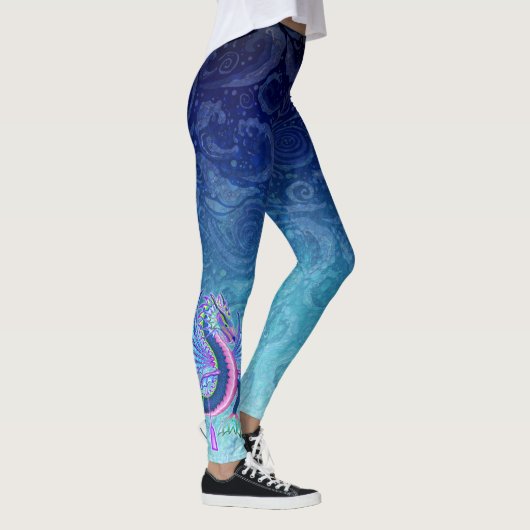 Kleine roze en blauwe waterdraak leggings (Rechts)