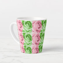 Kleine Roze en Groene Rozen Latte Mok