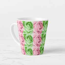 Kleine Roze en Groene Rozen Latte Mok