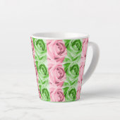 Kleine Roze en Groene Rozen Latte Mok (Rechterhoek)