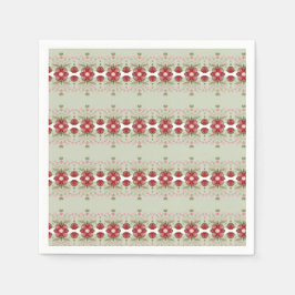 Kleine roze en rode flora geacteerd servet