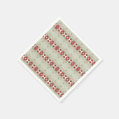 Kleine roze en rode flora geacteerd servet (Hoek)