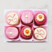 Kleine roze en witte chocolade briefkaart (Voorkant)