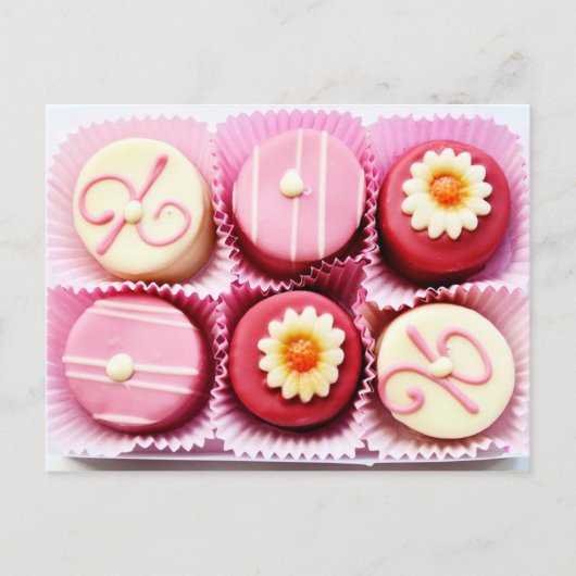 Kleine roze en witte chocolade briefkaart (Voorkant)