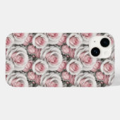 Kleine roze en witte rozen telefoonhoes Case-Mate iPhone case (Achterkant (horizontaal))