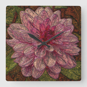 Kleine, roze, gemetalliseerde blokklok vierkante klok