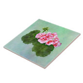 Kleine roze geranium tegeltje (Zijkant)