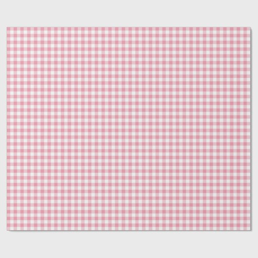 Kleine Roze Gingham Check Cadeaupapier (Vlak)