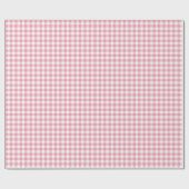 Kleine roze gingham ruit cadeaupapier (Vlak)