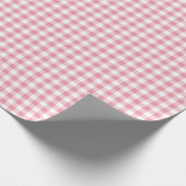 Kleine roze gingham ruit cadeaupapier (Hoek)