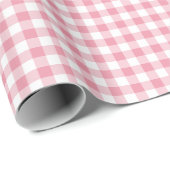 Kleine roze gingham ruit cadeaupapier (Rol Hoek)