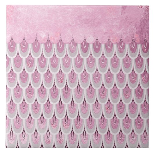 Kleine roze glazen zeemeerminnende visschaaltjes tegeltje (Voorkant)