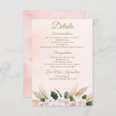 Kleine roze goudhoudende Waterverf Informatiekaartje (Voorkant / Achterkant)