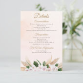 Kleine roze goudhoudende Waterverf Informatiekaartje (Staand voorkant)