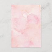 Kleine roze goudhoudende Waterverf Informatiekaartje (Achterkant)