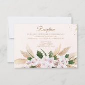 Kleine roze goudWaterverf Floral Reception Kaart (Voorkant)