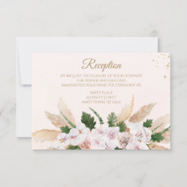 Kleine roze goudWaterverf Floral Reception Kaart