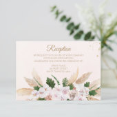 Kleine roze goudWaterverf Floral Reception Kaart (Staand voorkant)