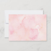Kleine roze goudWaterverf Floral Reception Kaart (Achterkant)