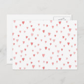 Kleine roze harten briefkaart (Voorkant / Achterkant)