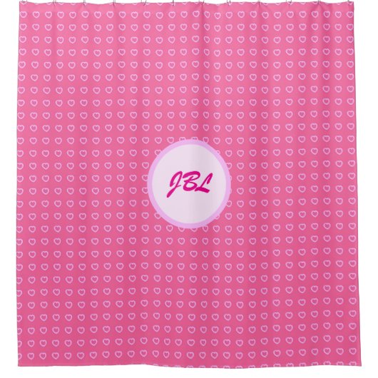 Kleine Roze Hartjes Douchegordijn (Voorkant)