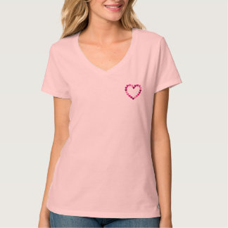 Kleine roze hartjes hart T-shirt