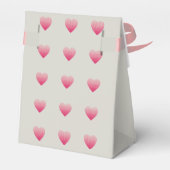 Kleine roze hartjes patroon lichtgrijs bedankdoosjes (Achterkant)