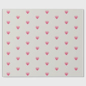Kleine roze hartjes patroon lichtgrijs cadeaupapier (Vlak)