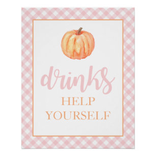 Kleine roze Herfst Birthday Drink Pe Perfect Poster