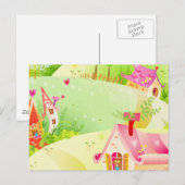 kleine roze huizen briefkaart (Voorkant / Achterkant)