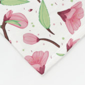 Kleine Roze Kersenbloesem Bloempatroon Fleece Deken (Hoek)