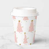 Kleine roze kerstbomen papieren bekers (Rechts)