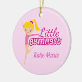 Kleine  roze Kinder kerstmis met  gymnast Keramisch Ornament (Links)
