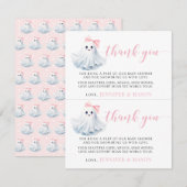 Kleine Roze Kleine Baby Boo Douche Bedankt Kaarten (Voorkant / Achterkant)