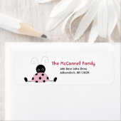 Kleine roze Ladybug PRINTABLE ADRESETIKETTEN Etiket (Insitu)