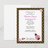 Kleine roze Ladybugs 4x5 Babykatoen Kaart (Voorkant / Achterkant)