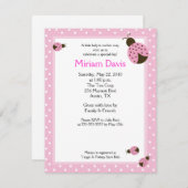 Kleine roze Ladybugs 4x5 Babykatoen Kaart (Voorkant / Achterkant)