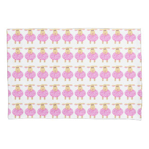 Kleine roze lammeren kussensloop