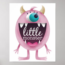 Kleine Roze Monster Meisjeskamer Poster