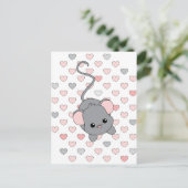 Kleine roze ogen briefkaart (Staand voorkant)