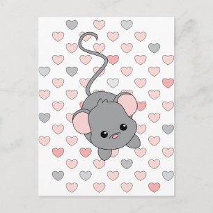 Kleine roze ogen briefkaart