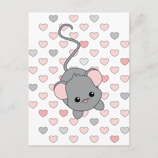 Kleine roze ogen briefkaart (Voorkant)