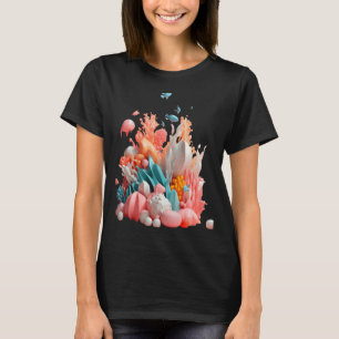 Kleine roze onderwaterwereld t-shirt
